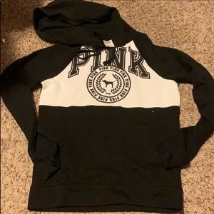 PINK Victoria's Secret Black and White Hoodie